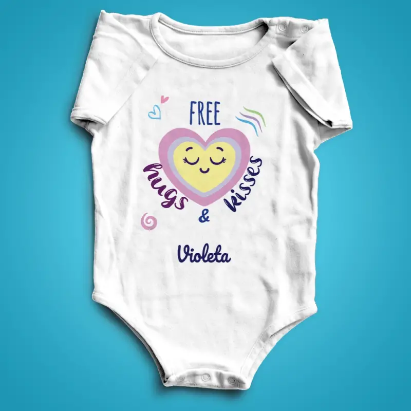 Body personalizat - Free hugs & kisses