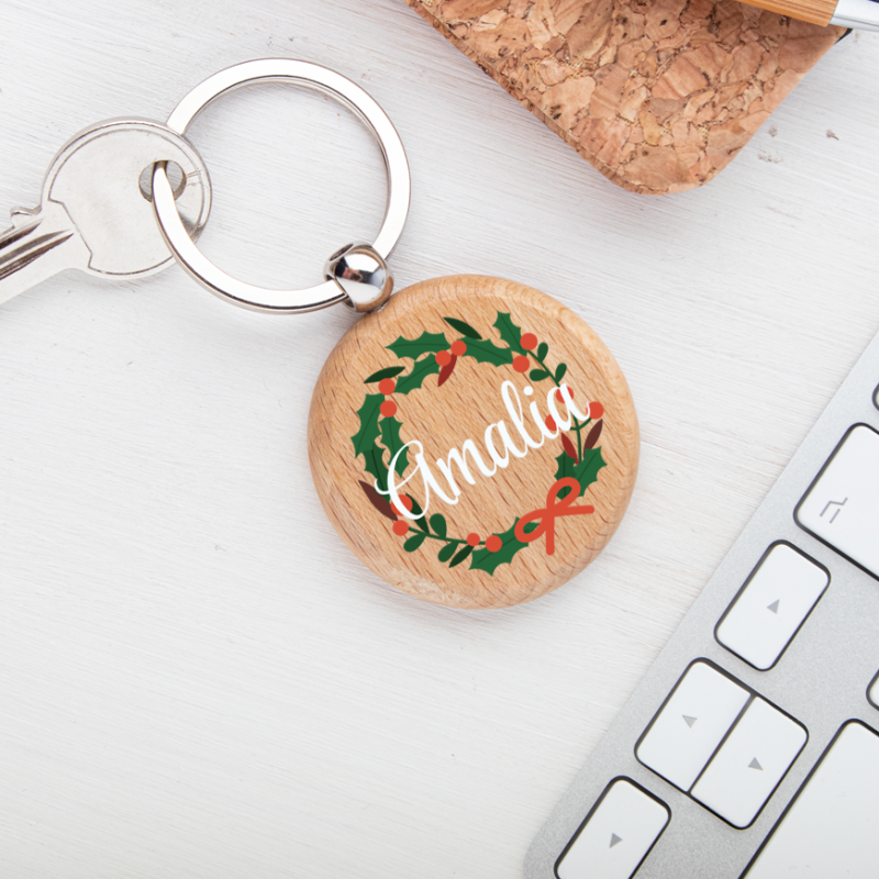 Breloc personalizat - Coroana de craciun