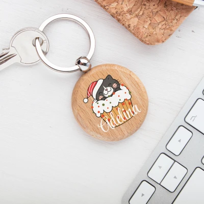 Breloc personalizat-Briosa cu pisica