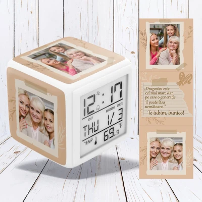 Ceas personalizat digital-Iubeste-ti bunicii