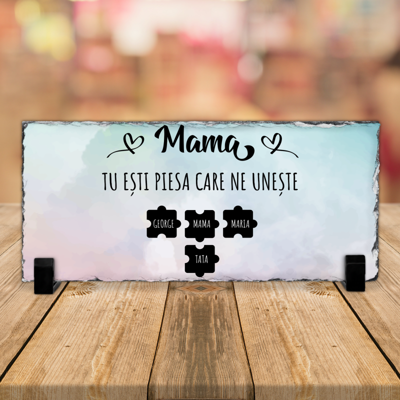 Placa de ardezie personalizata cu text pentru mama