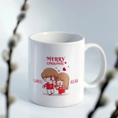 Cana personalizata - Cuplu Craciun Fericit