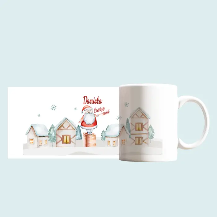 Cana personalizata - Mos Craciun in Zapada