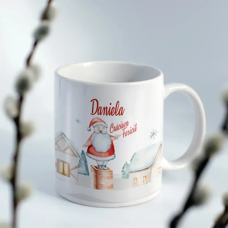 Cana personalizata - Mos Craciun in Zapada