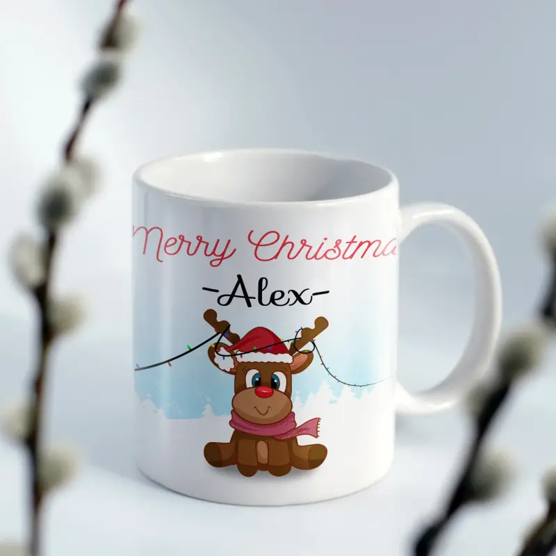 Cana personalizata - Ren si Pinguin