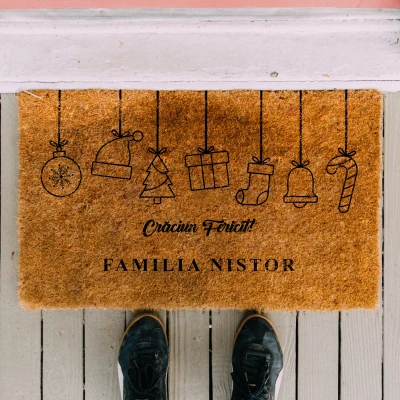 Covoras intrare personalizat - Craciun Fericit!