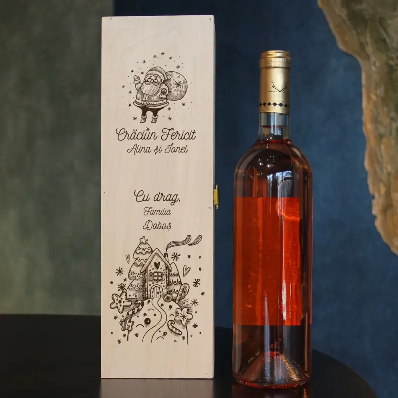 Cutie De Vin Personalizata - Craciun Fericit!