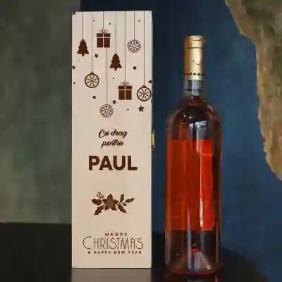 Cutie De Vin Personalizata - Merry Christmas