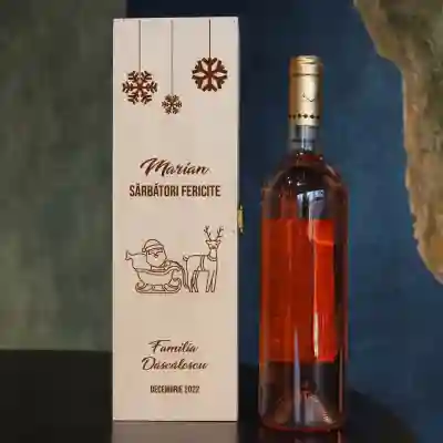 Cutie De Vin Personalizata - Sarbatori Fericite!