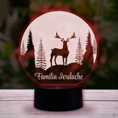 Lampa led 3D personalizata - Peisaj de Craciun
