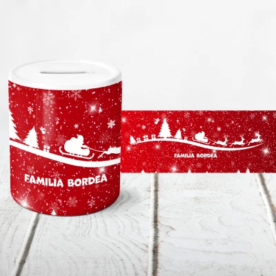 Pusculita personalizata - Craciun in familie