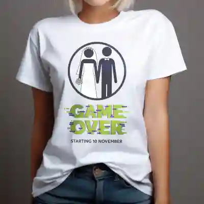 Tricou personalizat pentru petrecerea burlacitelor - Game over