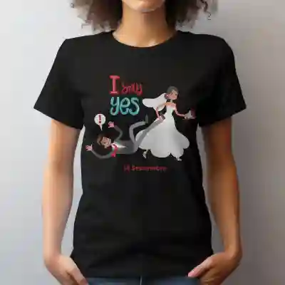 Tricou personalizat pentru petrecerea burlacitelor - I say yes