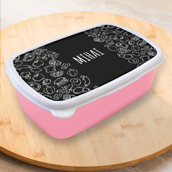 Lunch box personalizat - Black