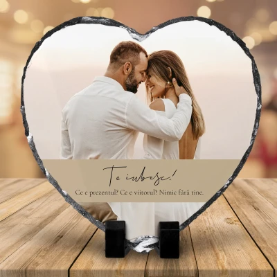 Placa de ardezie personalizate cu poze de cuplu 