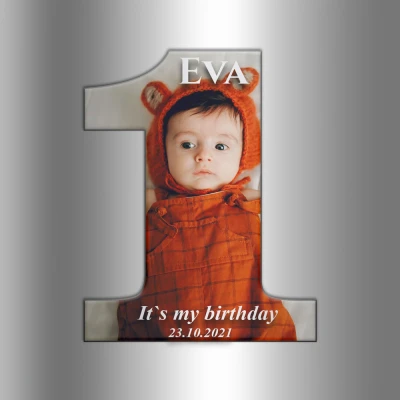 Magnet pentru frigider personalizat pentru aniversarea de un an