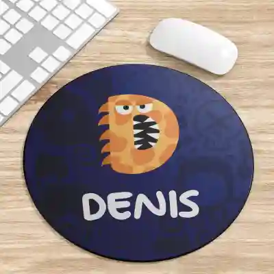 Mouse Pad Rotund personalizat amuzant cu Literele Alfabetului