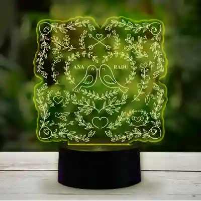 Lampa led 3D personalizata cu pasari