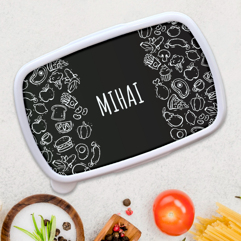 Lunch box personalizat - Black