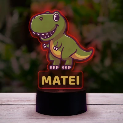 Lampa led 3D personalizata cu Dinozaur