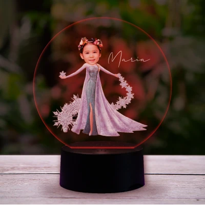 Lampa led 3D personalizata Elsa