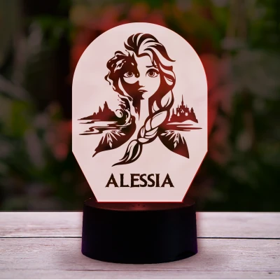 Lampa led 3D personalizata cu Elsa