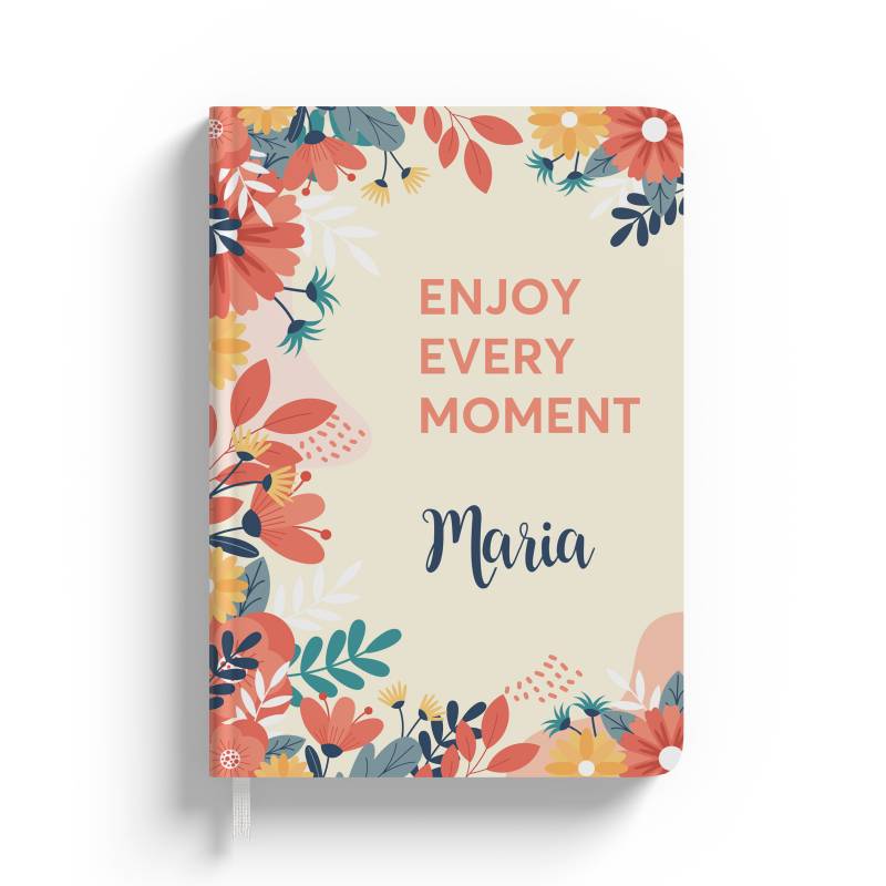 Notebook personalizat cu mesajul Enjoy every moment