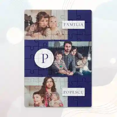 Puzzle personalizat cu nume si poze de familie