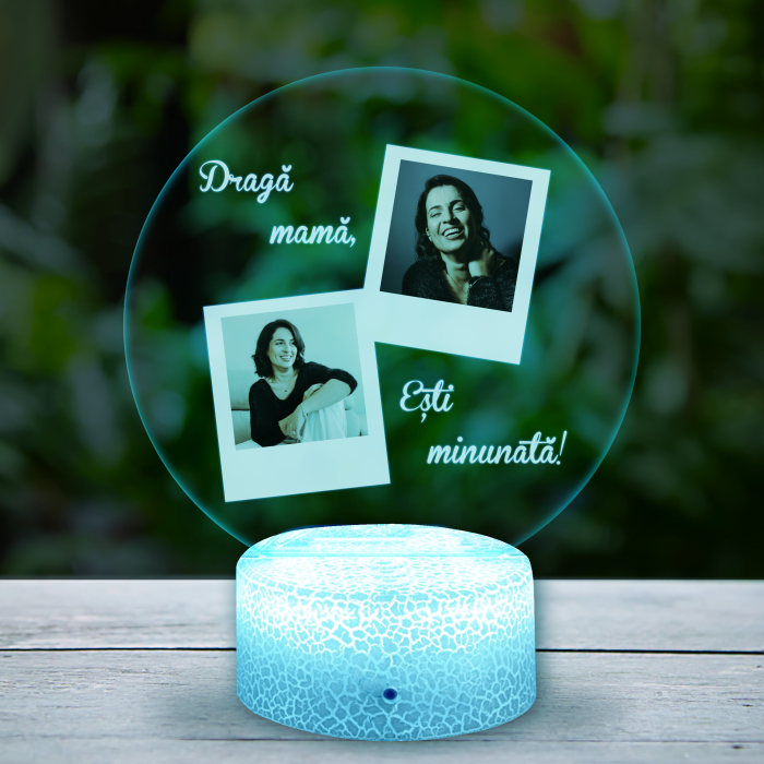 Lampa led 3D personalizata pentru mama