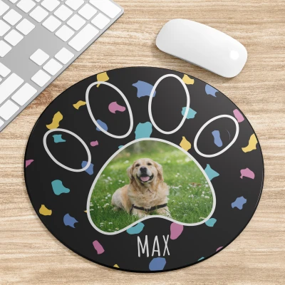 Mouse Pad Rotund personalizat cu poza patrupedului tau
