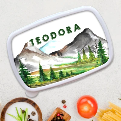 Lunch box personalizat cu munti