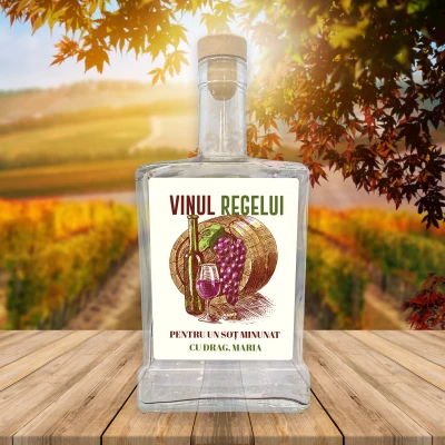 Sticla cu eticheta personalizabila - Vinul Regelui