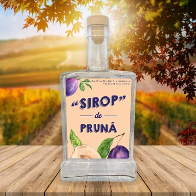 Sticla cu eticheta personalizabila - Sirop de pruna