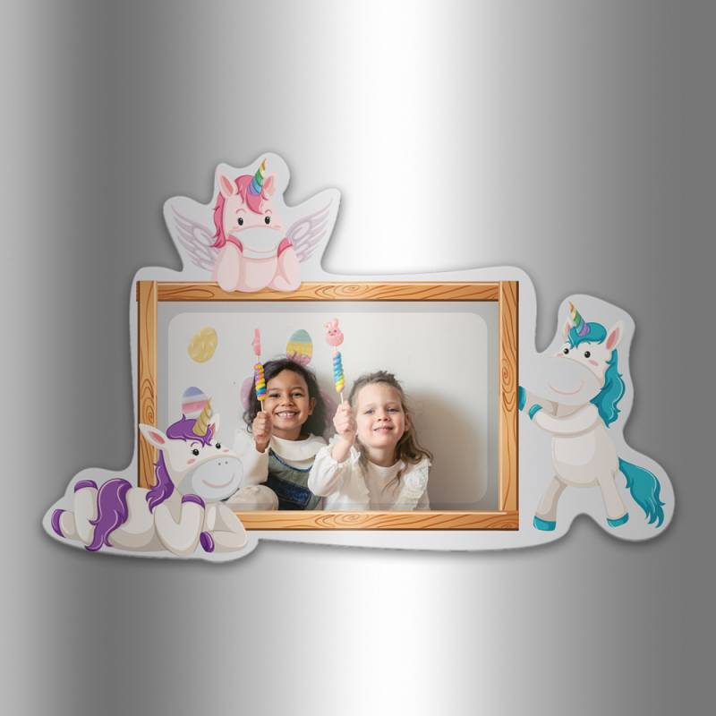 Magnet pentru frigider personalizat cu unicorni