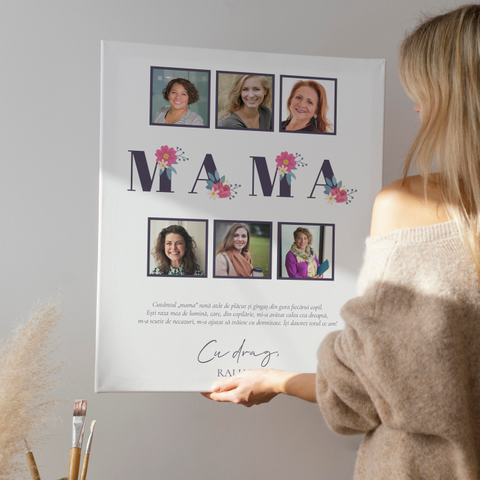 Tablou Canvas personalizat pentru Mama cu poza si mesaj