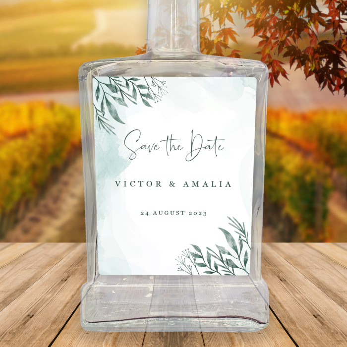 Sticle cu eticheta personalizabila - Save the date!