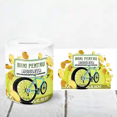 Pusculita personalizata - Bani pentru bicicleta