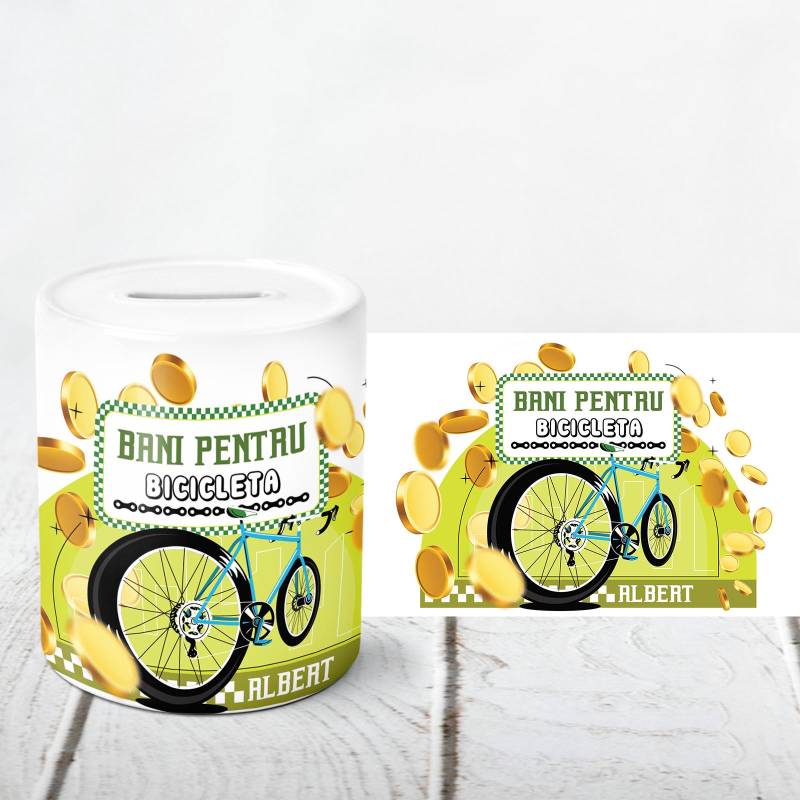 Pusculita personalizata - Bani pentru bicicleta