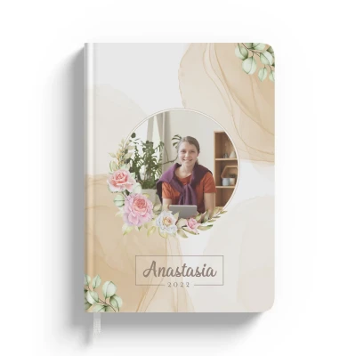Notebook personalizat cu flori si nume 