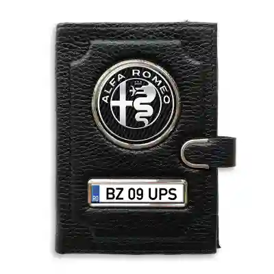 Portofel cu compartiment pentru bani cu clema Alfa Romeo Silver