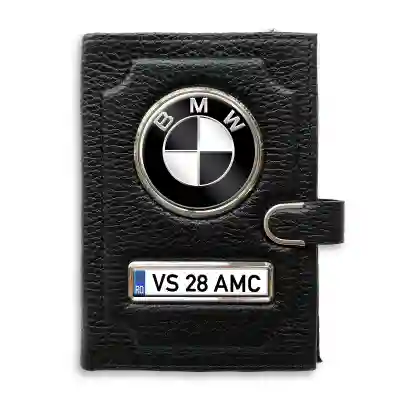 Portofel cu compartiment pentru bani cu clema BMW Black