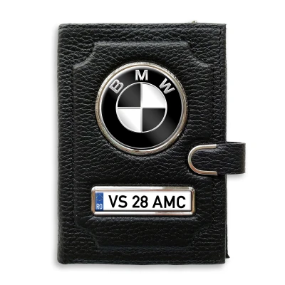 Portofel cu compartiment pentru bani cu clema BMW Black