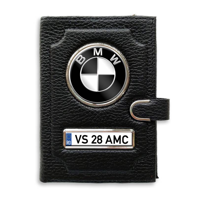 Portofel cu compartiment pentru bani cu clema BMW Black