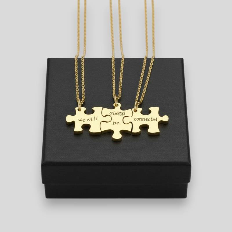 Set 3 coliere dama tip puzzle personalizate