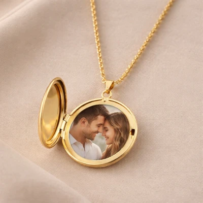 Colier dama cu medalion si poza personalizata