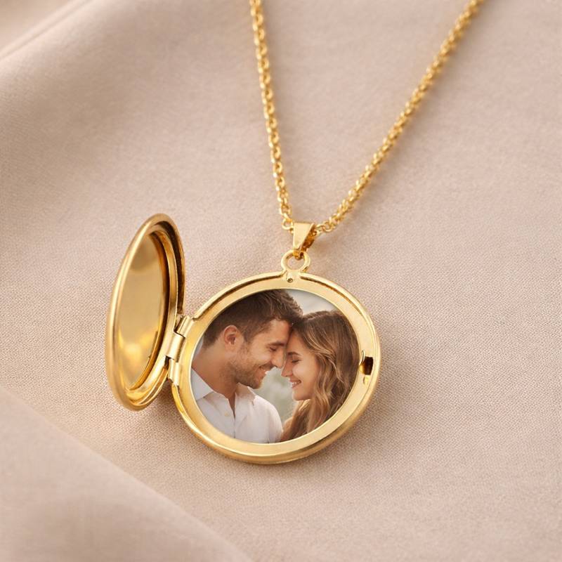 Colier dama cu medalion si poza personalizata