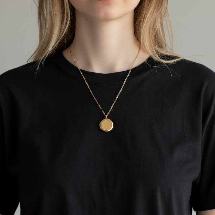 Colier dama cu medalion si poza personalizata