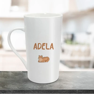 Cana pentru latte personalizata 470ml - Cat lady