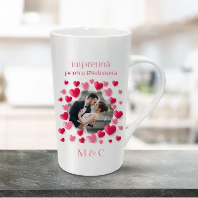 Cana pentru latte personalizata 470ml - Impreuna pentru totdeauna