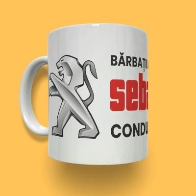 Cana ceramica personalizata - Peugeot clasic